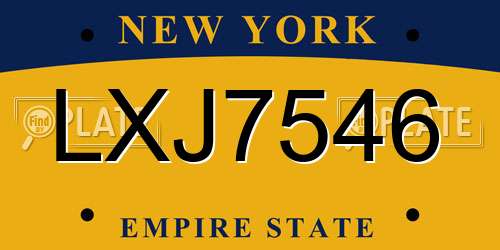 LXJ7546 New York License Plate