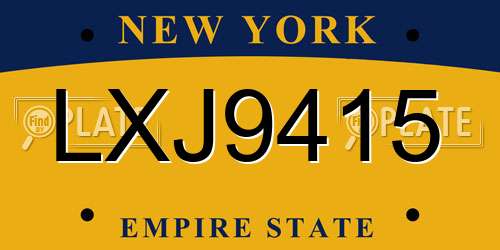 LXJ9415 New York License Plate