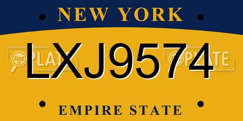 LXJ9574 New York License Plate