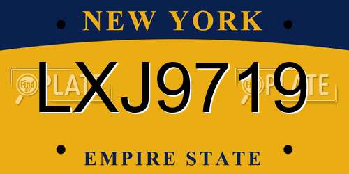LXJ9719 New York License Plate