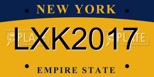 LXK2017 New York License Plate