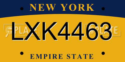 LXK4463 New York License Plate