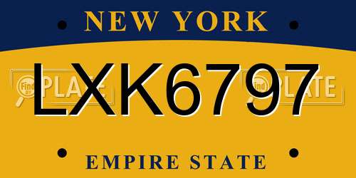 LXK6797 New York License Plate