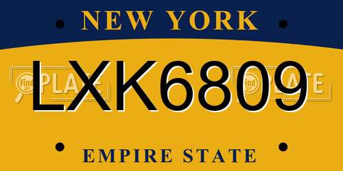 LXK6809 New York License Plate