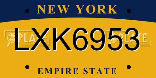 LXK6953 New York License Plate