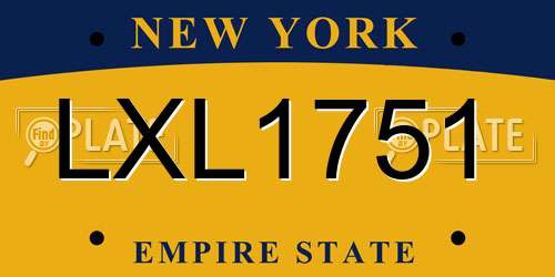 LXL1751 New York License Plate