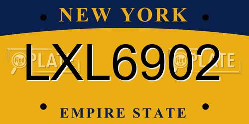LXL6902 New York License Plate