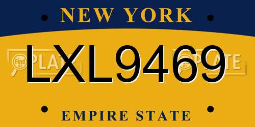 LXL9469 New York License Plate