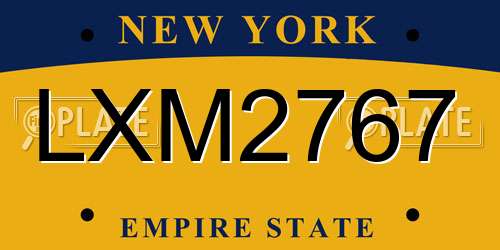 LXM2767 New York License Plate