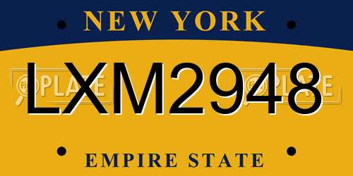 LXM2948 New York License Plate