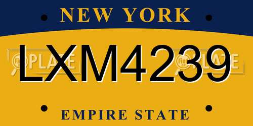 LXM4239 New York License Plate