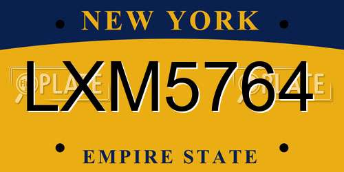LXM5764 New York License Plate