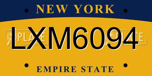 LXM6094 New York License Plate
