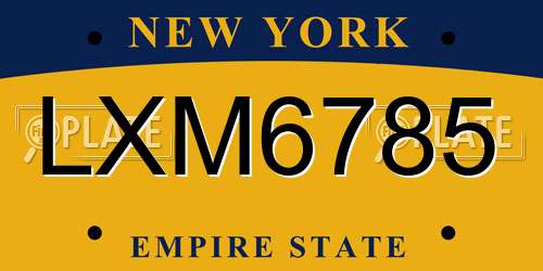 LXM6785 New York License Plate