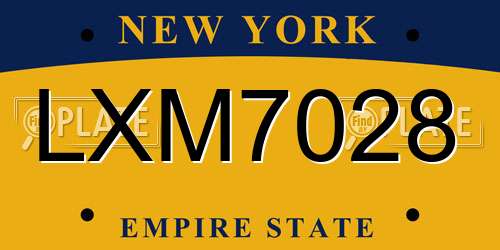 LXM7028 New York License Plate