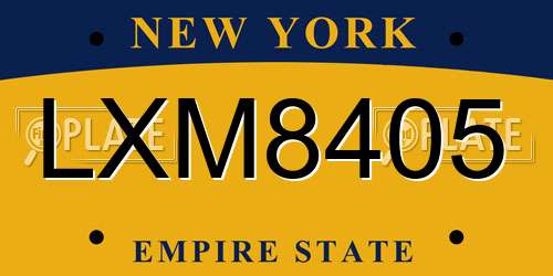 LXM8405 New York License Plate