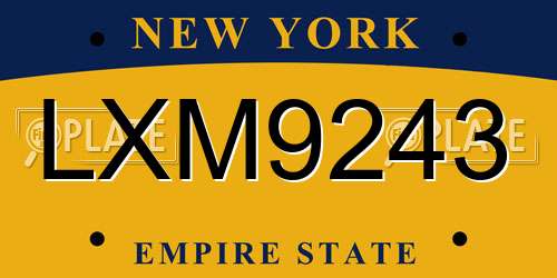 LXM9243 New York License Plate