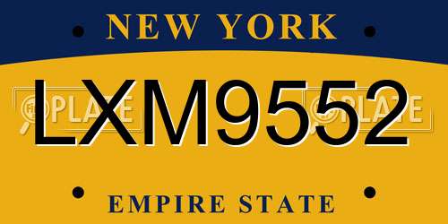 LXM9552 New York License Plate