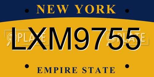 LXM9755 New York License Plate