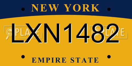 LXN1482 New York License Plate