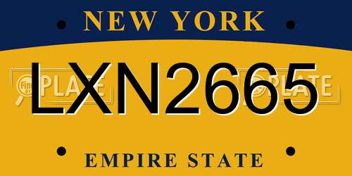 LXN2665 New York License Plate