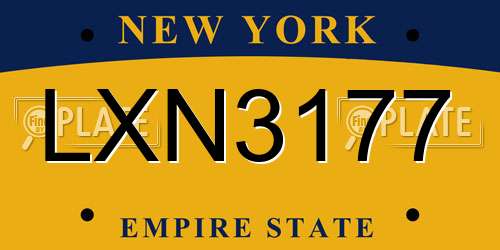 LXN3177 New York License Plate