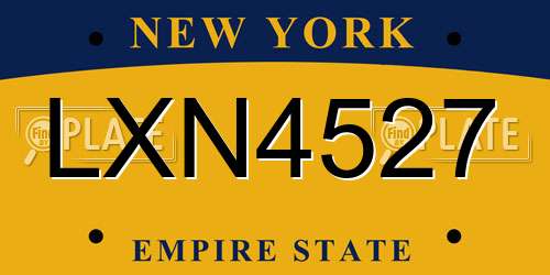 LXN4527 New York License Plate