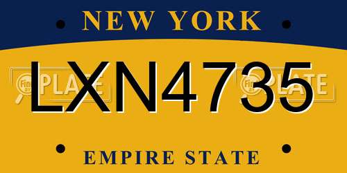 LXN4735 New York License Plate
