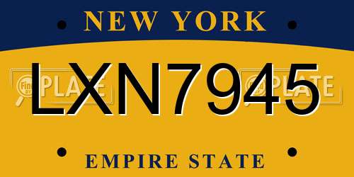 LXN7945 New York License Plate