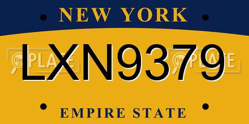 LXN9379 New York License Plate