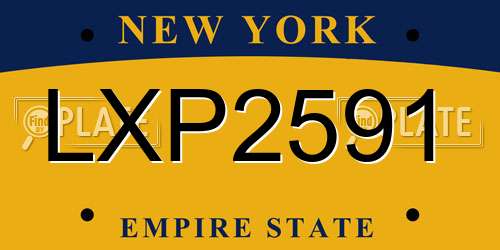 LXP2591 New York License Plate