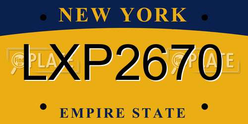 LXP2670 New York License Plate