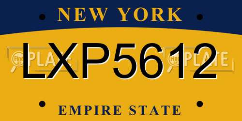 LXP5612 New York License Plate