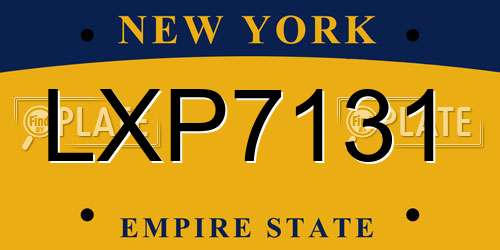 LXP7131 New York License Plate