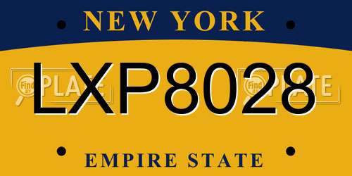 LXP8028 New York License Plate