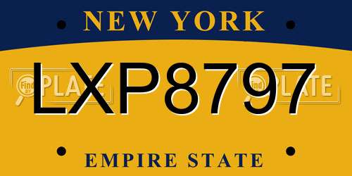 LXP8797 New York License Plate