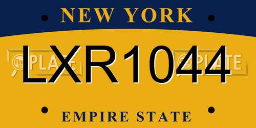 LXR1044 New York License Plate