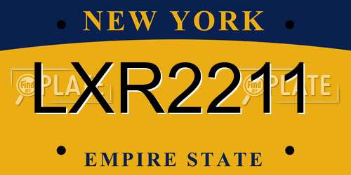 LXR2211 New York License Plate