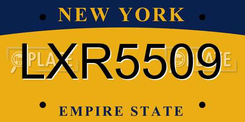 LXR5509 New York License Plate