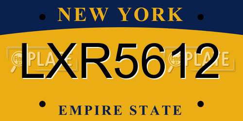 LXR5612 New York License Plate