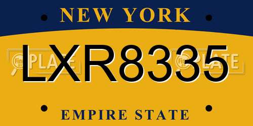 LXR8335 New York License Plate