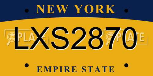 LXS2870 New York License Plate