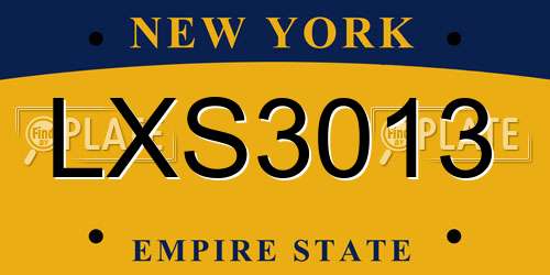 LXS3013 New York License Plate