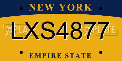 LXS4877 New York License Plate