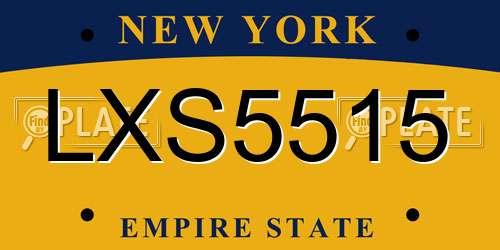 LXS5515 New York License Plate