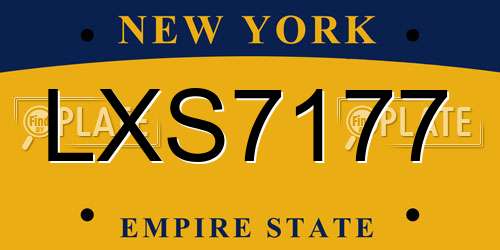 LXS7177 New York License Plate