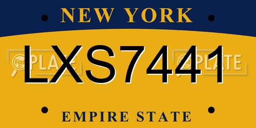 LXS7441 New York License Plate