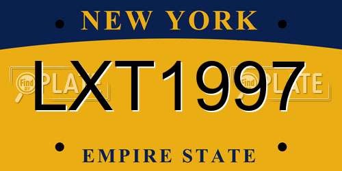 LXT1997 New York License Plate
