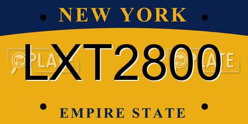 LXT2800 New York License Plate