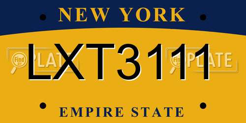LXT3111 New York License Plate